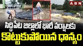 Siddipet Heavy Rains : సిద్దిపేట జిల్లాలో భారీ వర్షాలకు కొట్టుకుపోయిన ధాన్యం  || ABN