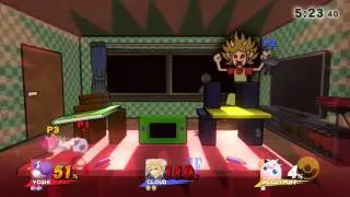 Free for all match Miss Petch (Jigglypuff) Capt W (Cloud) Karnian (Yoshi)