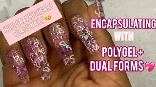 EASY DIY GLASS NAILS: ENCAPSULATE w/ DUAL FORMS/PRESS-ONS and POLYGEL (FAILED TO NAILED?)