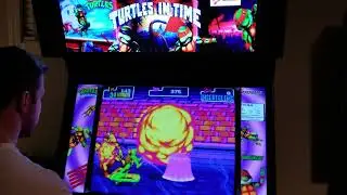 Teenage Mutant Ninja Turtles: Turtles in Time Arcade Cabinet MAME Playthrough w/ Hypermarquee