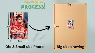 How to draw small size photo on big size paper | How to draw Portrait using Grid Method #howtodraw
