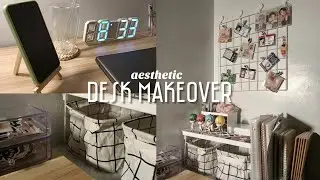 aesthetic and mini desk makeover + shopee finds! 🍃