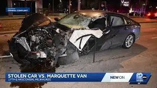 17-year-old charged with crashing stolen car into Marquette van