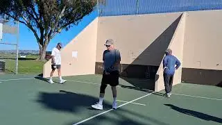 Bruce and Charles vs Mike and Patrick 1st game Robb field handball tournament 