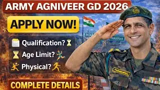 Army Agniveer GD 2026 🔥 Online Form Start | Qualification | Age | Physical | Full Details