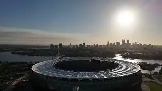 DJI Mini 4 Pro Flies Over Optus Stadium 🏟️| Capturing Perth&rsquo;s Iconic Landmark from Above