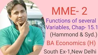 MME- 2, Functions of several Variable ,BA Economics (Hons). Hammond and syd.sem-2,DU