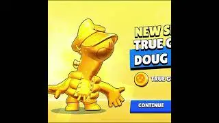 The Best Reward Ever `Brawl Stars #shorts Free True Gold Doug Skin + Free 25k Coins