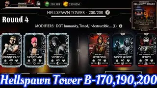Hellspawn Tower Boss Battle 170, 190 & 200 Fight + Reward MK Mobile | Strike Force Team Vs Boss