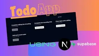 How to create a Todo App using NextJS14 and Supabase