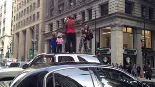 Crazy people block traffic in downtown Chicago Part 2