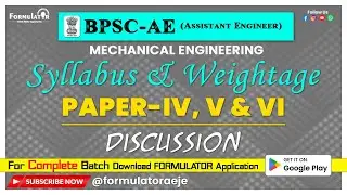 BPSC-AE Mechanical Engineering Previous Year Paper Wise Weightage Analysis & Syllabus Discussion