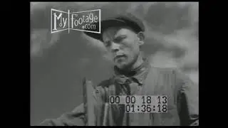 1940s Soviet Farmers Harvesting Wheat (Russian)