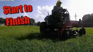 REAL TIME Mowing, Trimming, Blowing, and POV Footage