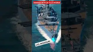 Modern Warships USS Missouri Damage with YJ-21 Missile #shorts
