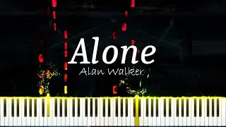 Alone - Alan walker| Piano | Tutorial | Synthesia | Visualization | @Huesic @Synthesia @Piano