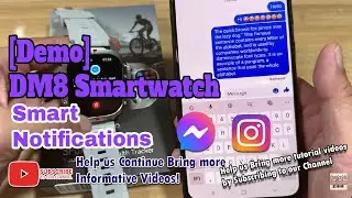 [Demo] DM8 Smartwatch - Push Notifications Facebook Messenger, Instagram