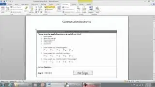 Clear Survey Button - Functional Checklist Survey in Microsoft Word 2010 (part 8 of 9)