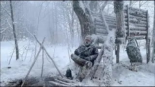 Building a Warm & Cozy Cordwood Cabin in 21 days | Extreme Cold Weather Survival