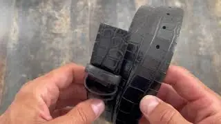 Replacement Mens Black Croco Leather Strap for Belt CRST35NOST | Capo Pelle