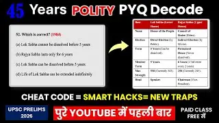PSC Prelims TRAPS EXPLAINED! 45 Years PYQ + Cheat Codes + Smart Sir’s Killer Hacks 😱