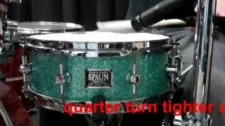 Spaun 5x13 24ply Maple Snare- Turquoise Glass