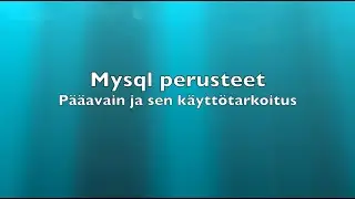 Mysql perusteet - P&auml;&auml;avain ja sen k&auml;ytt&ouml;tarkoitus