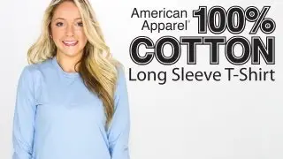 Custom American Apparel Ladies Long Sleeve T Shirt on a Female Model (Style 2307)