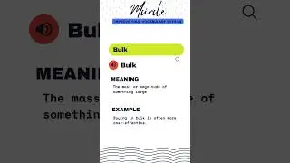 Meaning of Word  BULK #shortvideo #vocabulary #english #shortvideo #vocabulary #english