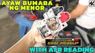 PAANO AYUSIN ANG AYAW BUMABA NA MENOR SA MGA NAKA DOWNDRAFT THROTTLE BODY (AFR READ) w/ TEAM RLANCEL