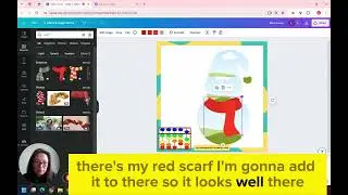 Multiple Frames in Canva, like snowman with hat, scarf and carrot nose