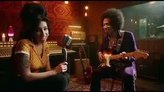 Amy Winehouse In Her Home Recording Studio With Jimi Hendrix 2