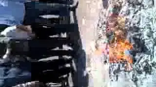 Obelisk on fire..qods  day.Iran.Tabriz
