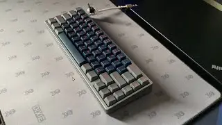 KBD67 with lubed Durock POM switches on screwless FR4 plate sandwich mounted