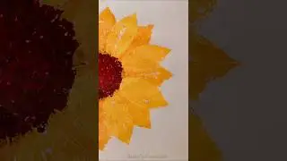 Leaf Print Sunflower 🌻 | Easy & Satisfying Painting Hack #painting #shorts