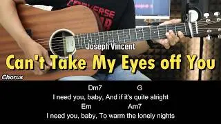 Can't Take My Eyes off You - Joseph Vincent Version | EASY Guitar Tutorial with Chords / Lyrics