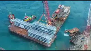 First erection module Jetty area#viralvideo #Ruslani Tekniko