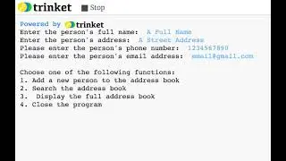 Address Book Python Program