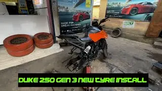 DUKE 250 GEN 3 NEW TYRE INSTALL 😍/ NEW TYRE INSTALL/  Apollo Alpha H1 Install 🔥