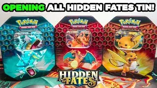 ALL 3 Pokemon Hidden Fates Tins OPENING!