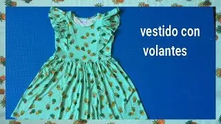 Como hacer vestido con volados para niñas.