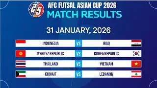 Group A - B: Matchday 3 Results | AFC Futsal Asian Cup 2026.