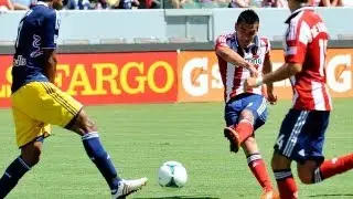GOAL:  Julio Morales' left-footer from the top beat Robles | Chivas USA vs. New York Red bulls