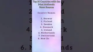 Top 10 Countries with the Most Authentic News Sources #TrustedNews #GlobalMedia #PressFreedom