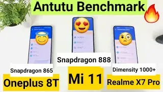 Realme x7 pro vs mi 11 vs oneplus 8t Antutu benchmark comparison