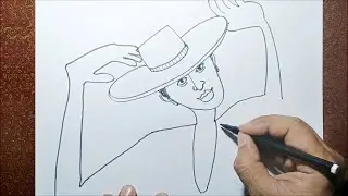 How to draw round hat || Hat drawing