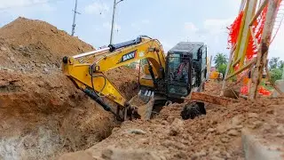 Sany SY140 Excavator Working for Big Pipeline Dig Trench | JCB | Excavators