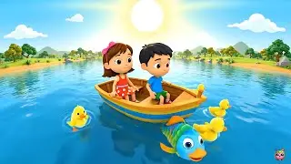 Row Row Row Your Boat 🚤 | Nursery Rhyme Song for Kids | 3D Animation | CocoMe Kids