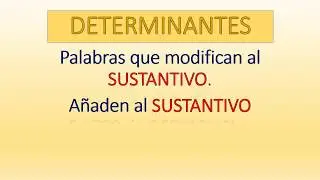 DETERMINANTES GRAMATICALES