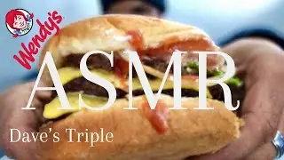 ASMR Wendy&rsquo;s Dave&rsquo;s Triple Burger Meal with Frosty #asmr #wendys #asmreating